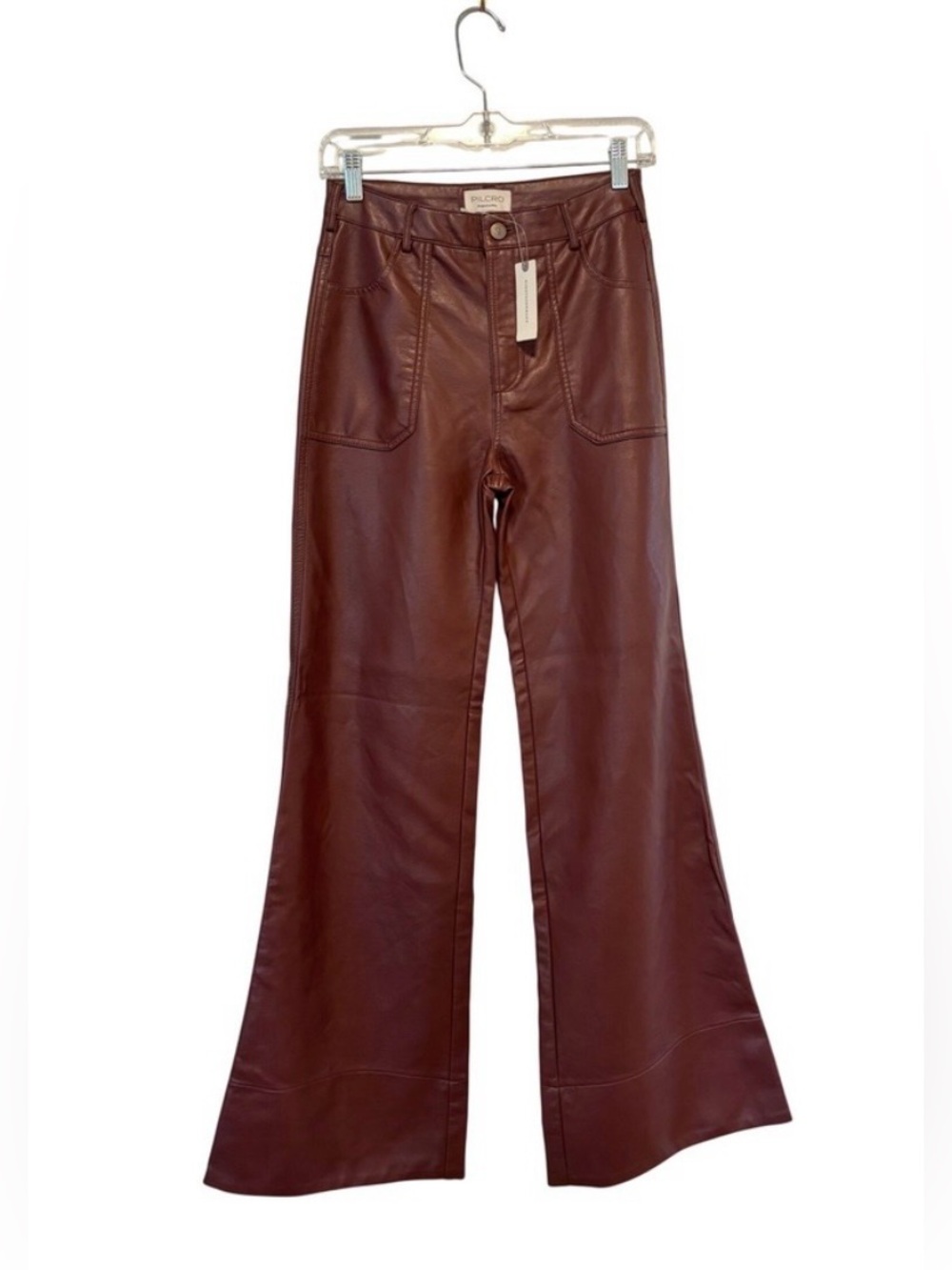 Pilco The Rylan Faux-Leather High-Rise Flare Pants / Size 26 / NWT /Retails $148 - Picture 3 of 8